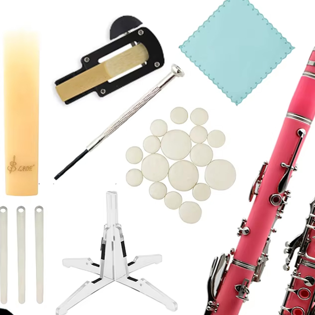 Clarinet Care Kit - Pink Bb Clarinet B-flat Beginner Student
