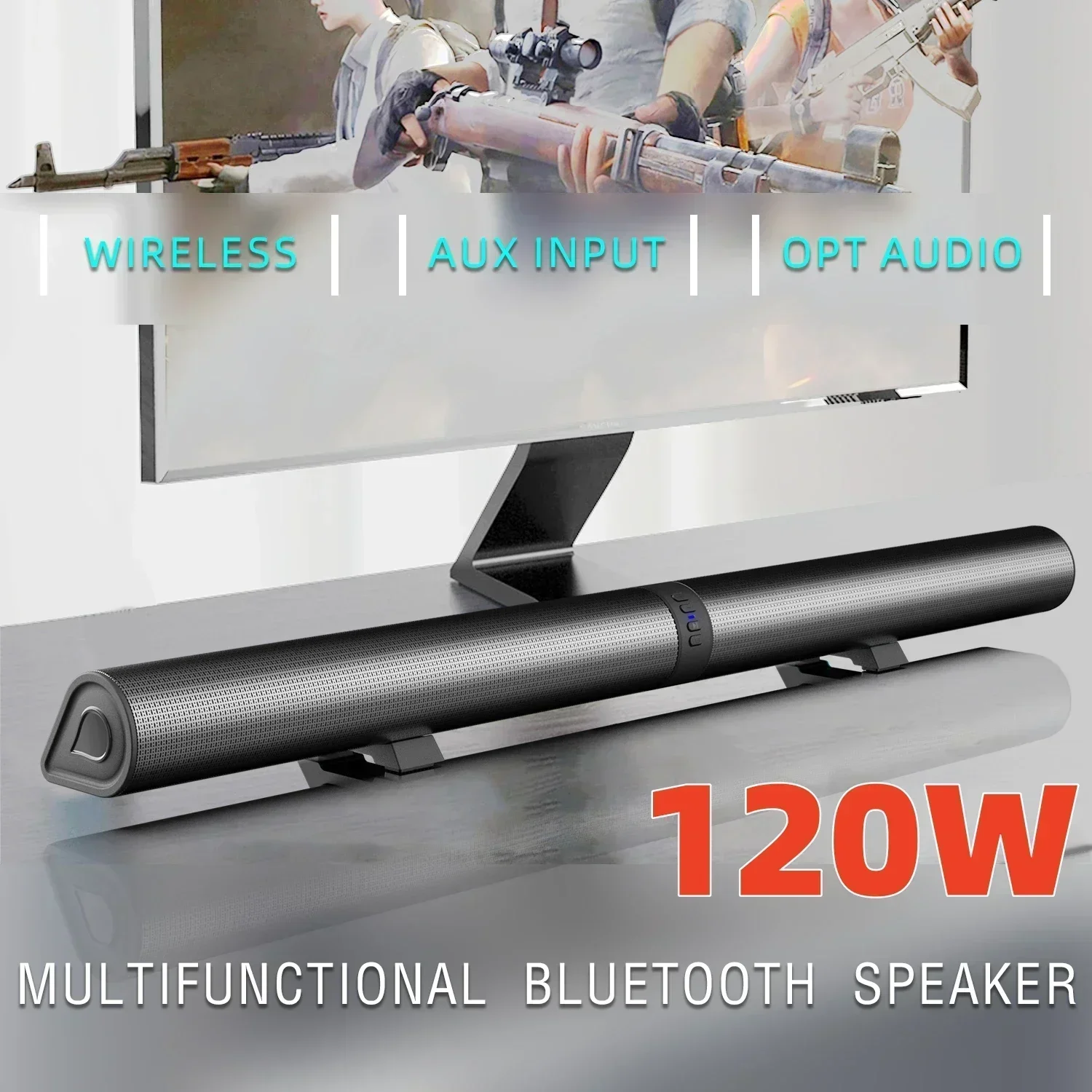 Audio Music Play - 120W BS-56 TV Bluetooth Speakers AUX/BT/OPT
