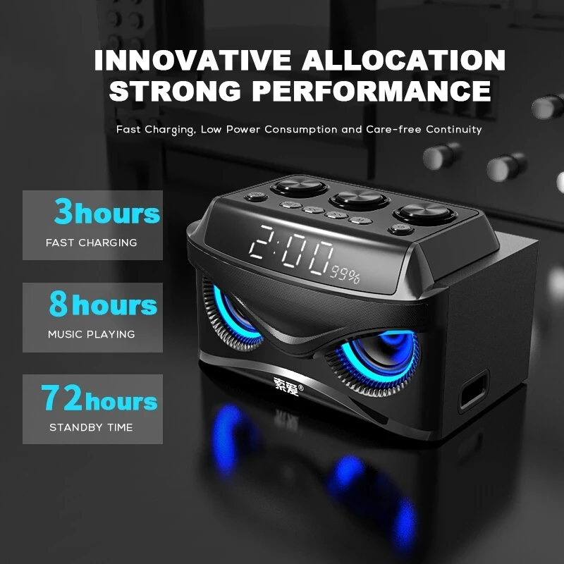 Audio Music Play - Wireless Bluetooth Speaker Portable Subwoofer Multifunctional