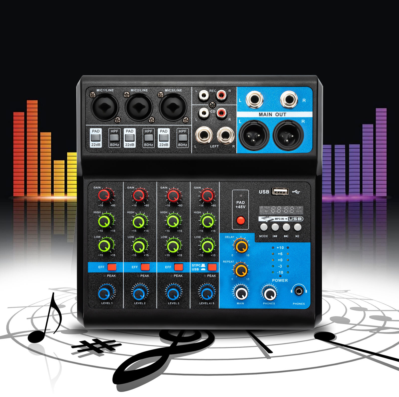 5-Channel Mixing Console Live  - Audio Music Mixer avaliação e preço