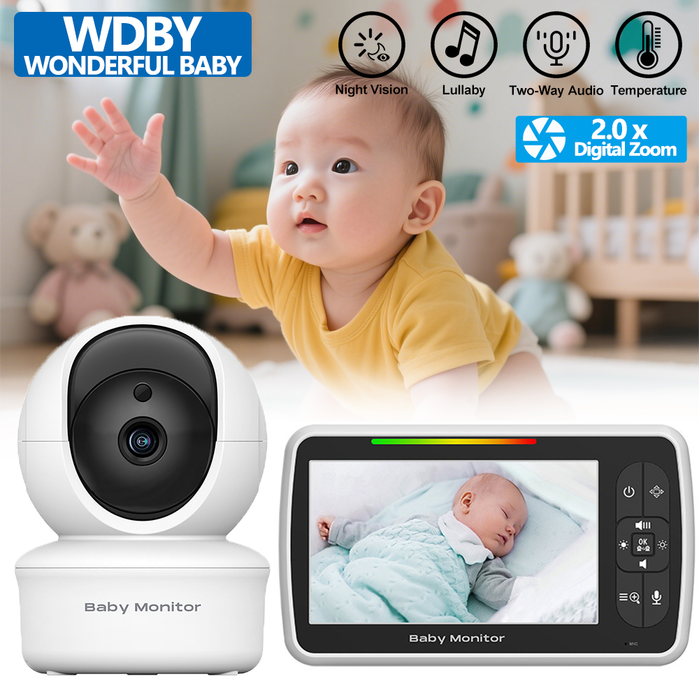 5.0 Inch Video Baby Monitor Wi - Zoom Audio Music avaliação e preço