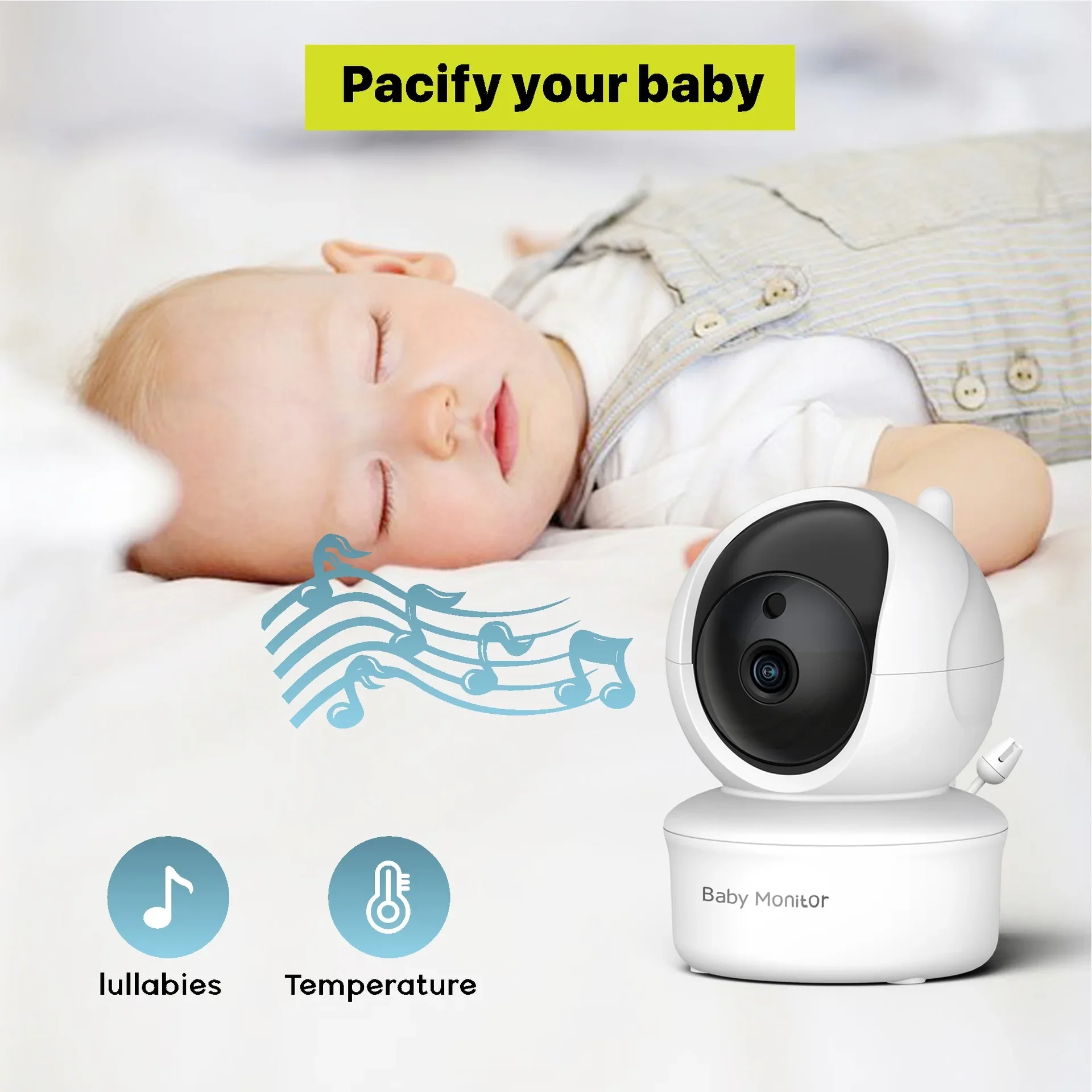 5.0 Inch Video Baby Monitor Wi - Zoom Audio Music avaliação e preço