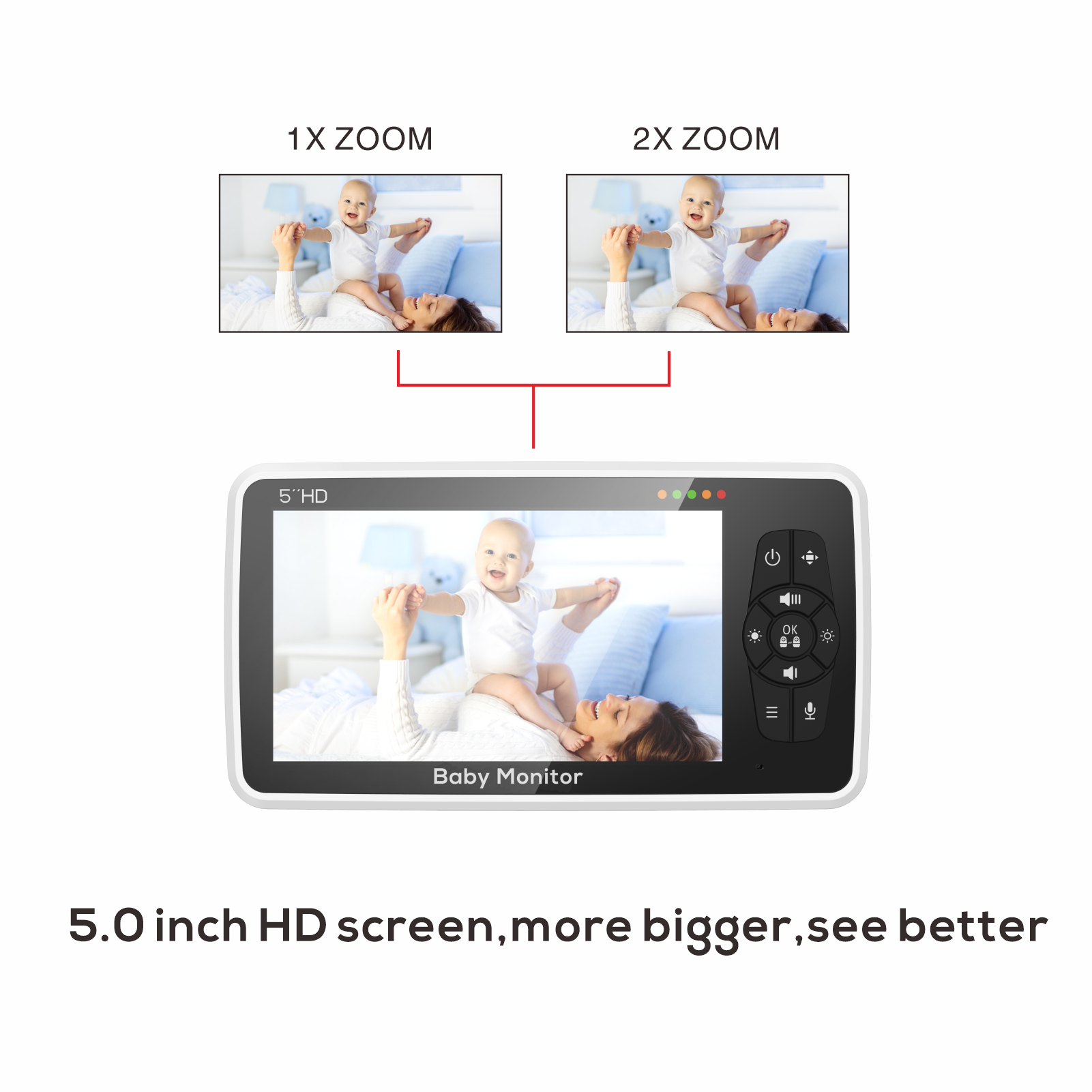 New 5 Inch Video Baby Monitor  - Zoom Audio Music avaliação e preço