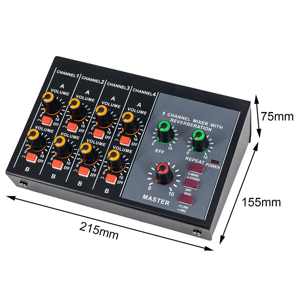 8 Channel Mixer - Mini 8 Compa - Audio Music Mixer avaliação e preço