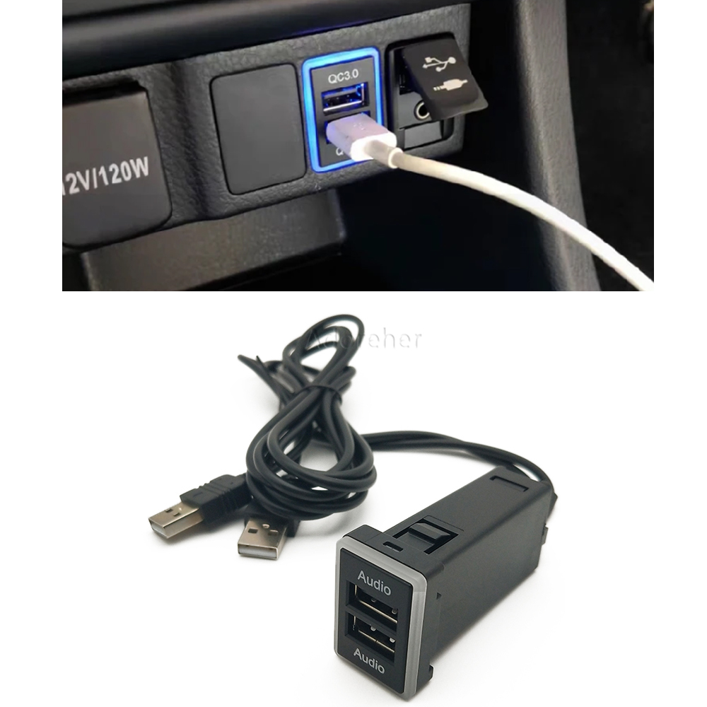 Car Double USB Port Adapter US - Audio Music Play avaliação e preço