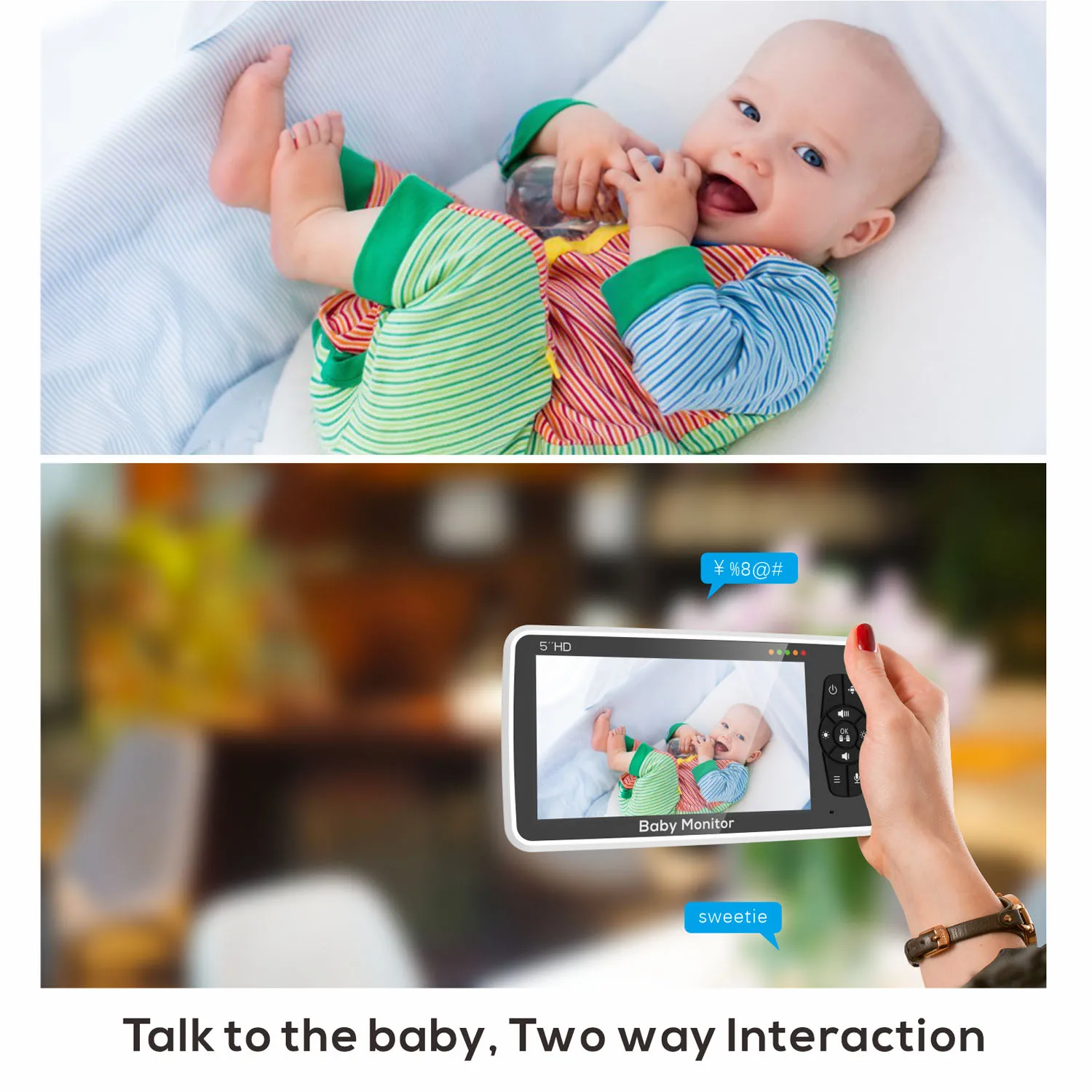 5 Inch Video Baby Monitor with - Zoom Audio Music avaliação e preço