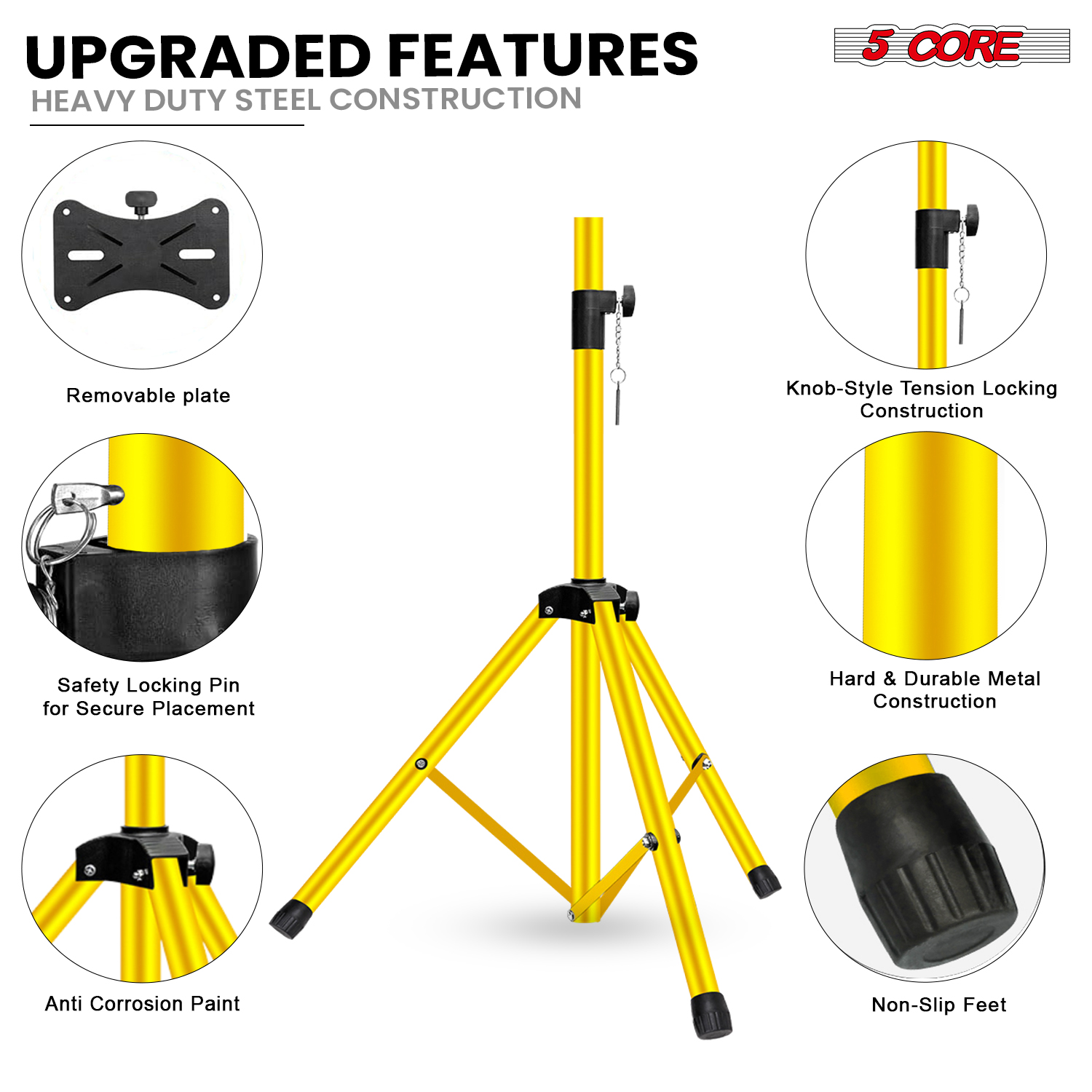 5 Core Speaker Stand Tripod Pa - Speaker Stand Tripod avaliação e preço