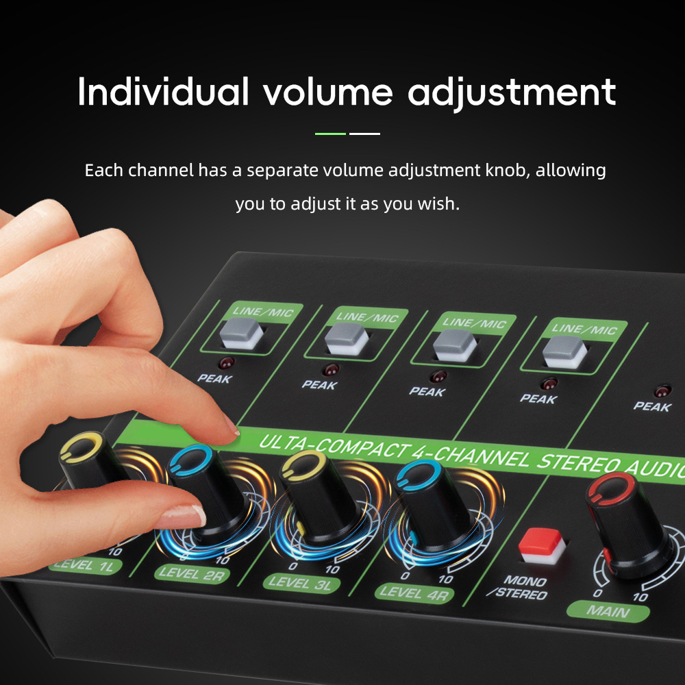 4 Channel Audio Mixer Micropho - Audio Music Mixer avaliação e preço