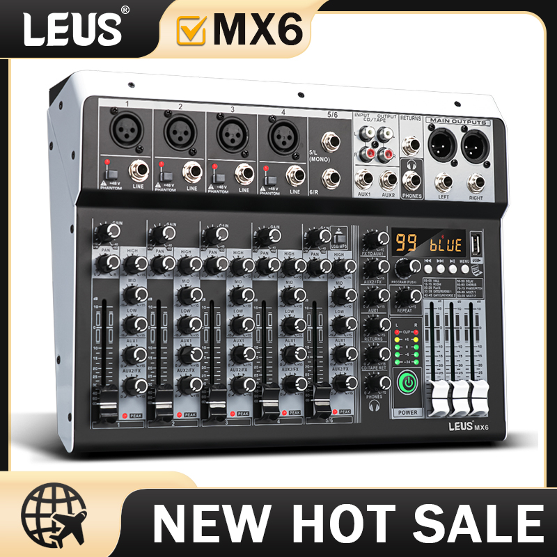 LEUS MX6 Channel 99 DSP Effect - Audio Music Mixer avaliação e preço