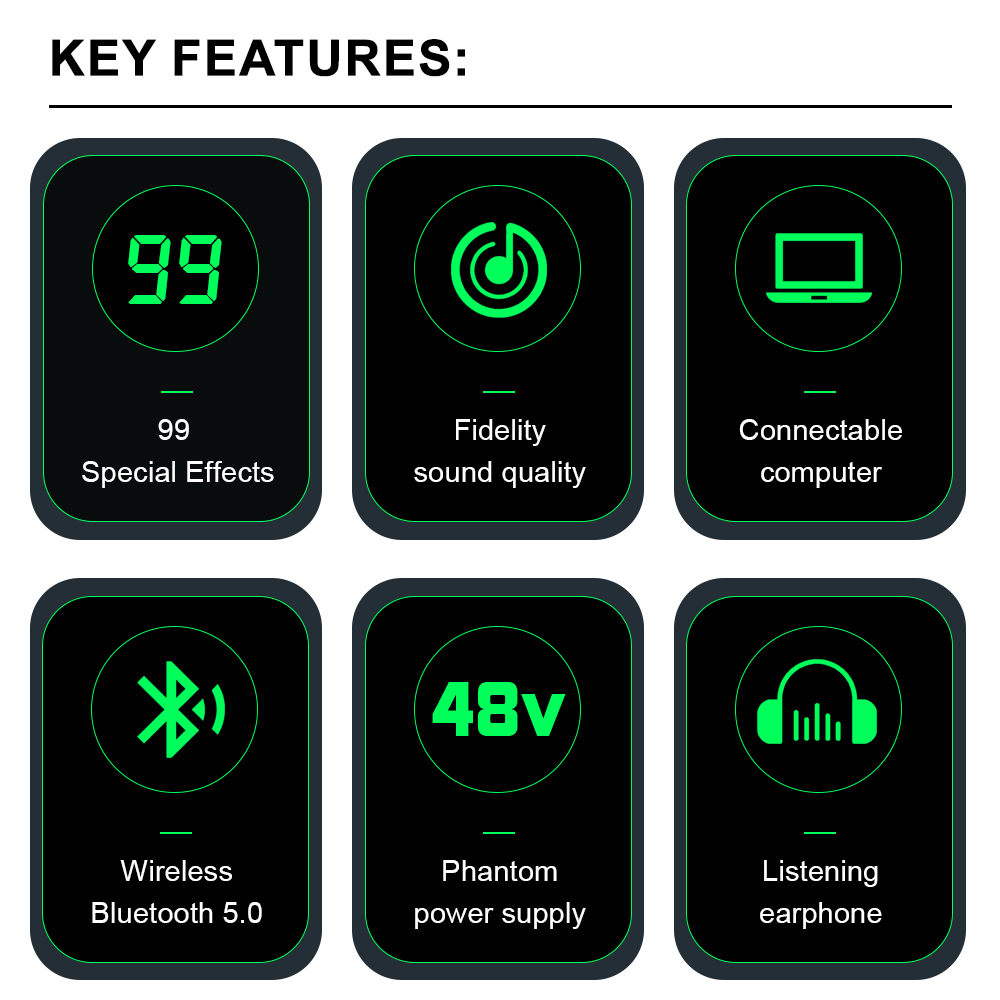 LEUS MX6 Channel 99 DSP Effect - Audio Music Mixer avaliação e preço