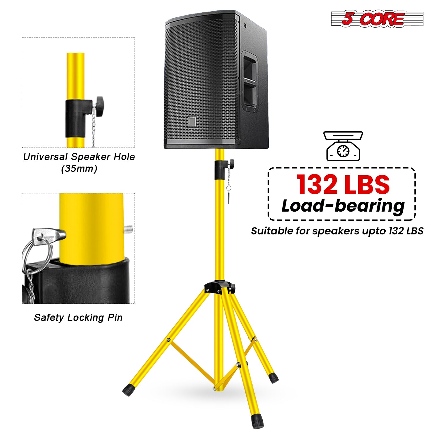 5 Core Speaker Stand 2Pc Adjus - Speaker Stand Tripod avaliação e preço