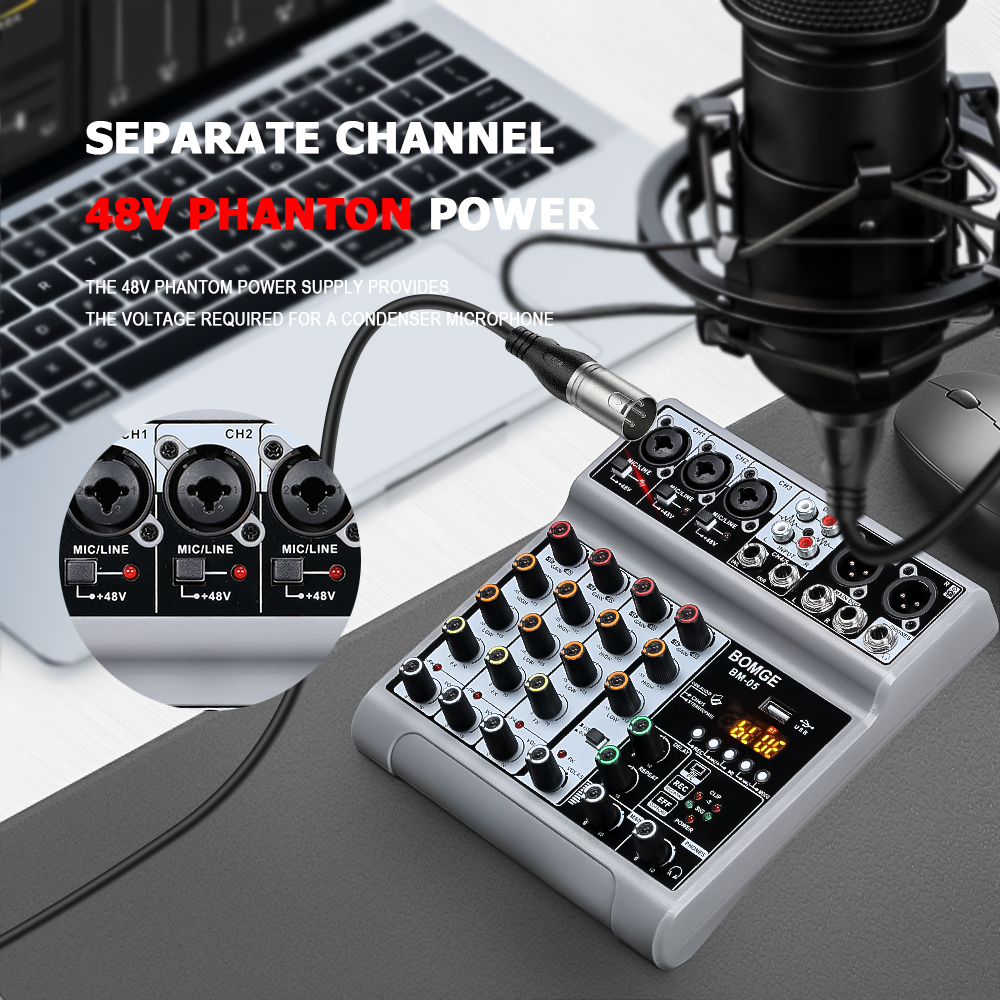Mixer BM-05 Dj Mixing Console  - Audio Music Mixer avaliação e preço