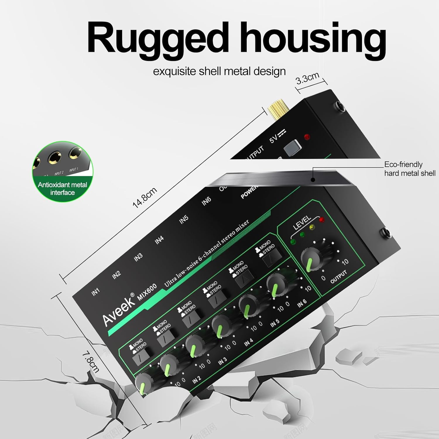 Aveek 6 Channel Mixer - Mini 6 - Audio Music Mixer avaliação e preço