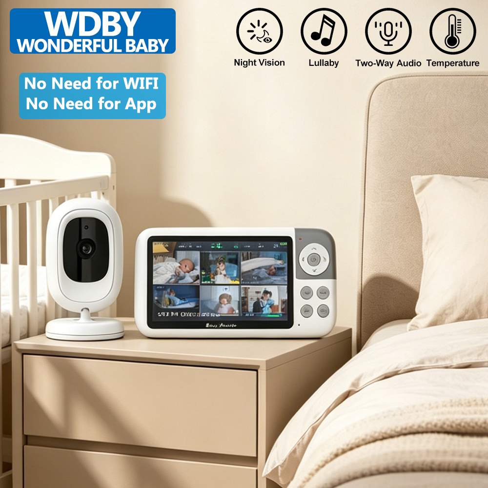 5 Inch 1080P LCD Baby Monitor  - Zoom Audio Music avaliação e preço