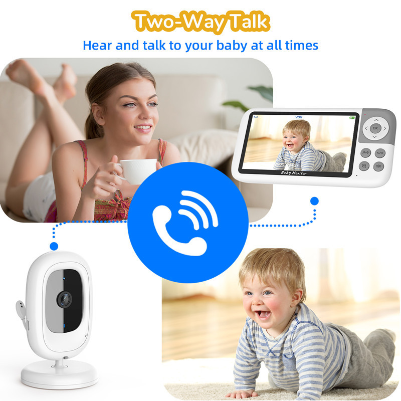 5 Inch 1080P LCD Baby Monitor  - Zoom Audio Music avaliação e preço