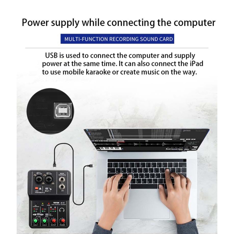 Q-12 Sound Card Audio Mixer So - Audio Music Mixer avaliação e preço