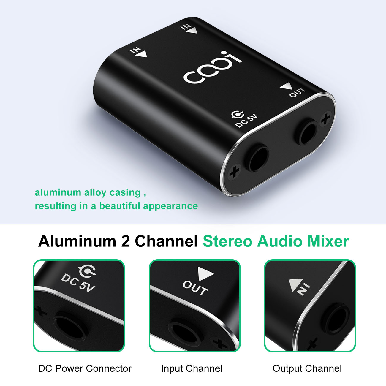 Cooidea 2 Channel Mini Stereo  - Audio Music Mixer avaliação e preço