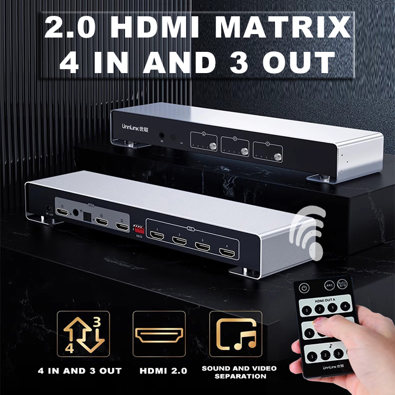 HDMI Matrix Distributor 4 in 3 - Headphone Amplifier Dac avaliação e preço