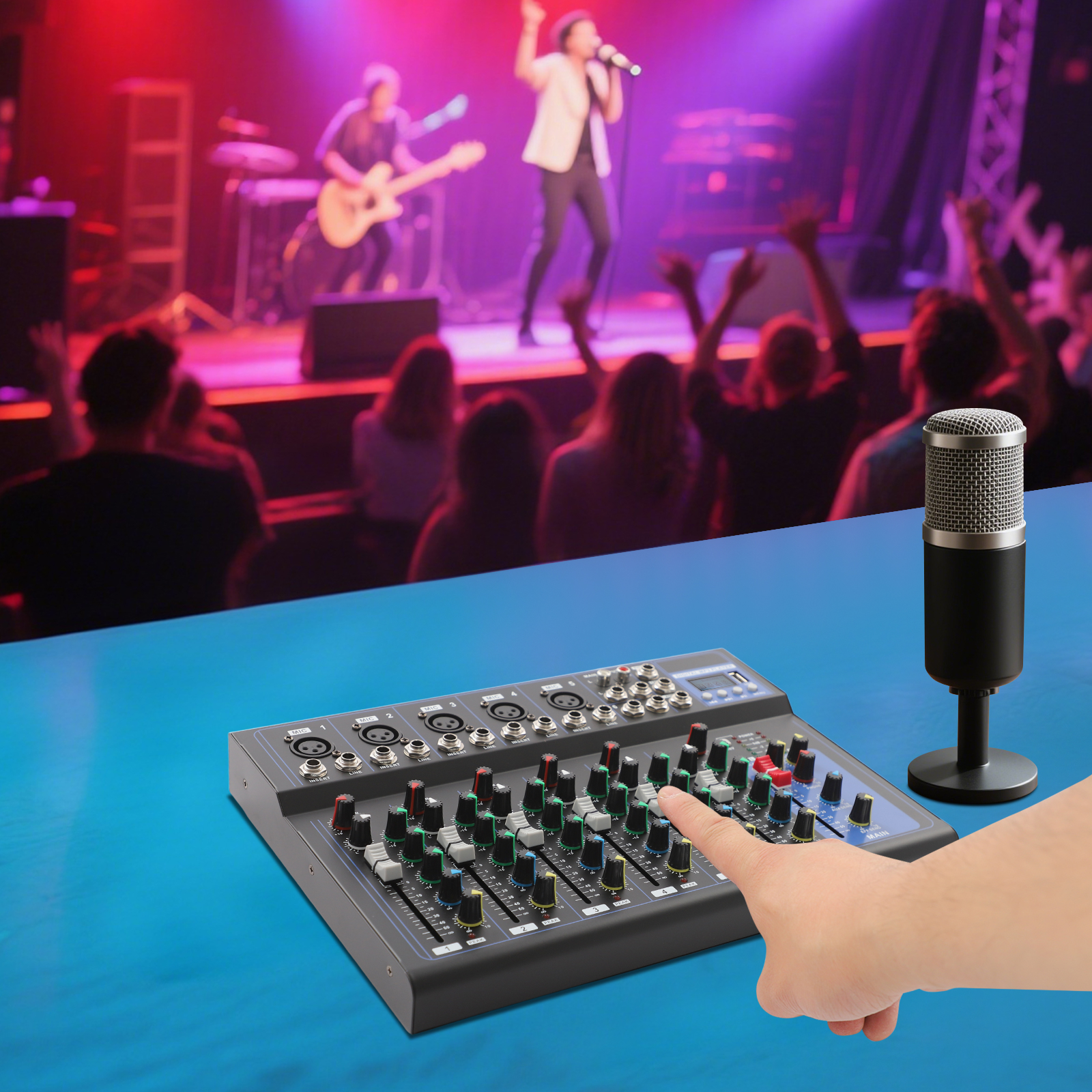 7-channel Audio Mixer Console  - Audio Music Mixer avaliação e preço
