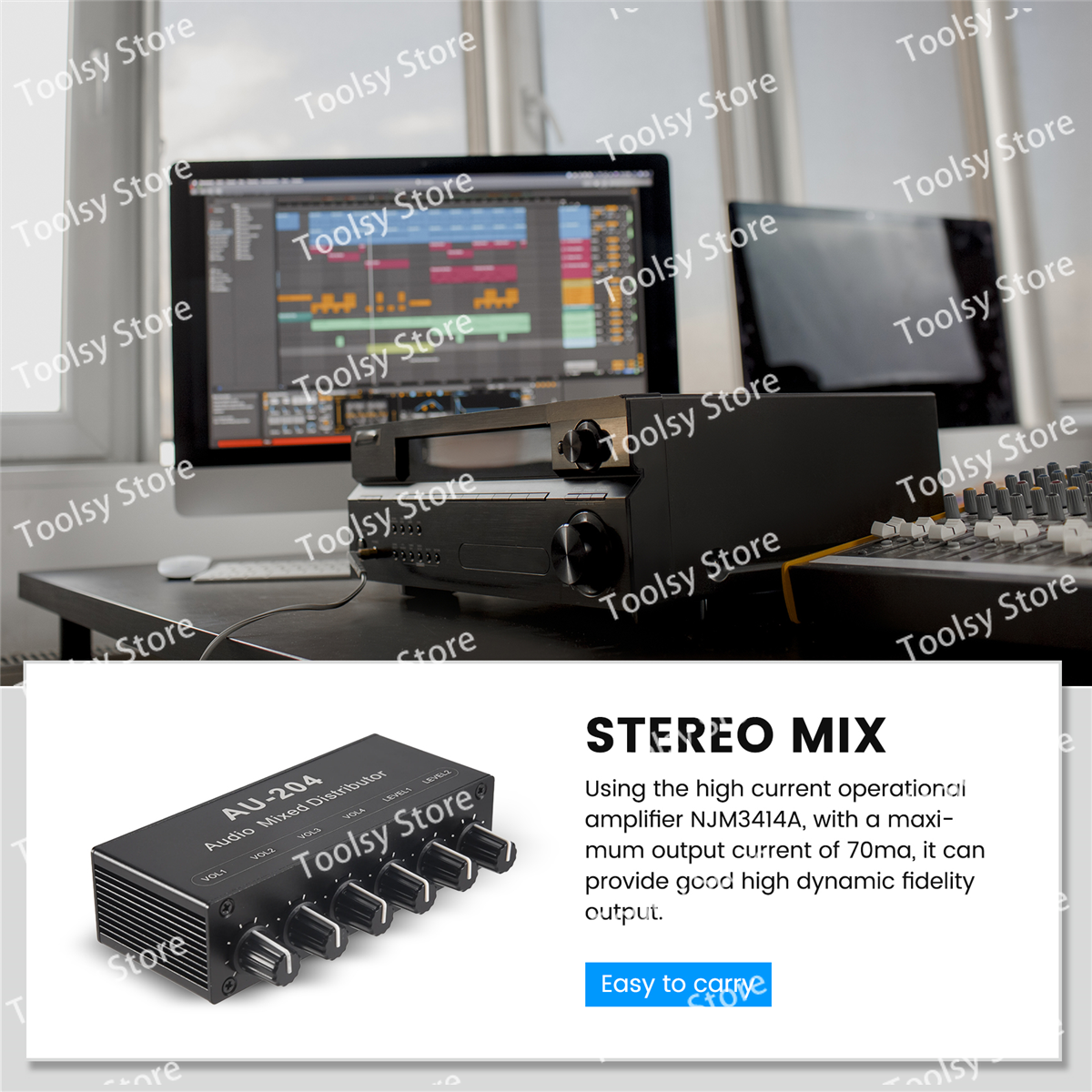 New Stereo Mixer Audio (2 Inpu - Audio Music Mixer avaliação e preço