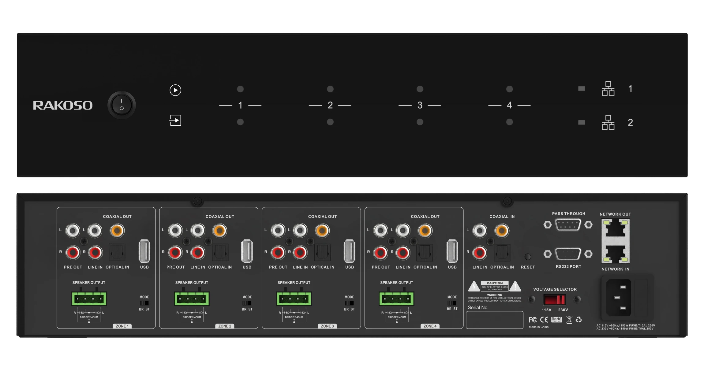 HA400 4 Zone Amplifier 4CH Dig - Audio Music Free Online avaliação e preço