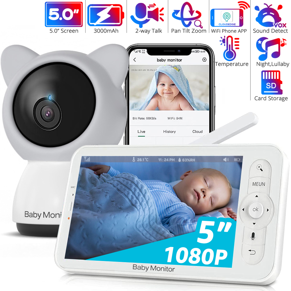 HD WiFi Baby Monitor with APP, - Zoom Audio Music avaliação e preço