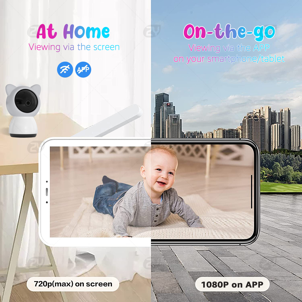 HD WiFi Baby Monitor with APP, - Zoom Audio Music avaliação e preço