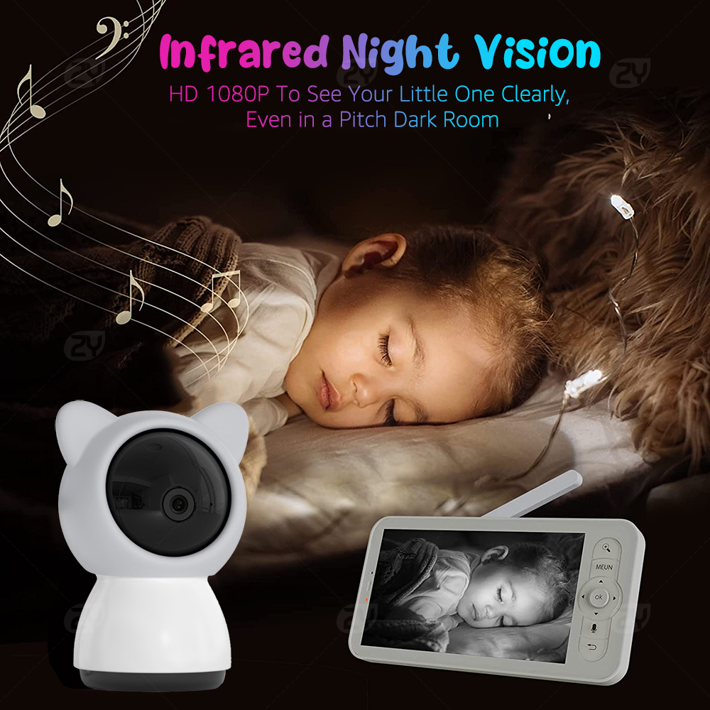 HD WiFi Baby Monitor with APP, - Zoom Audio Music avaliação e preço